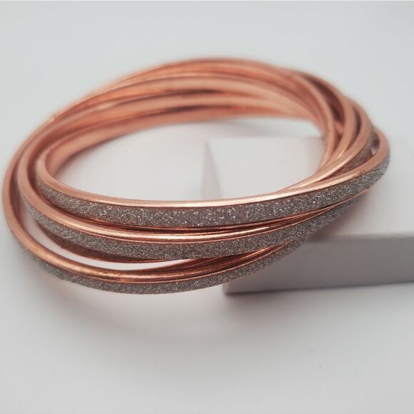 Hollywood it girl bracelet bundle rose gold toned sparkle jewelry B1304 - Picture 1 of 4